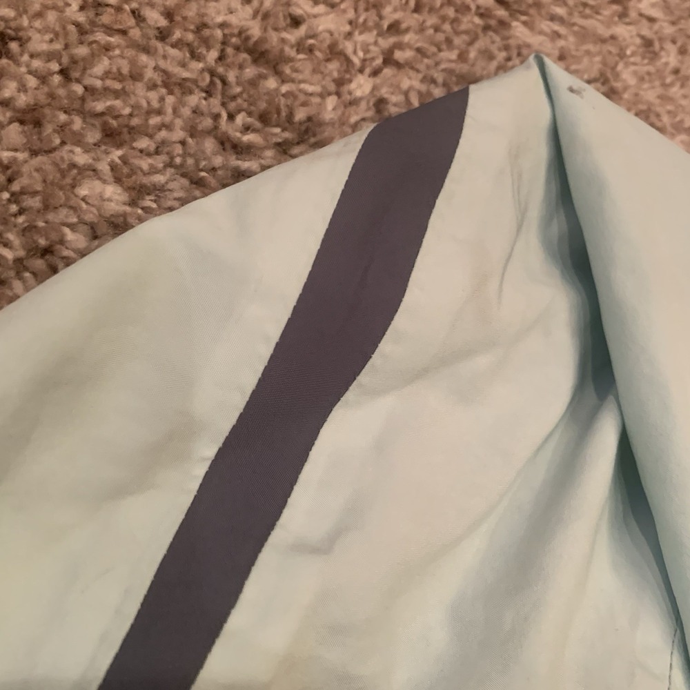 Columbia Windbreaker Jacket Women's Medium Mint Green Lightweight Hood Full Zip - Picture 16 of 16
